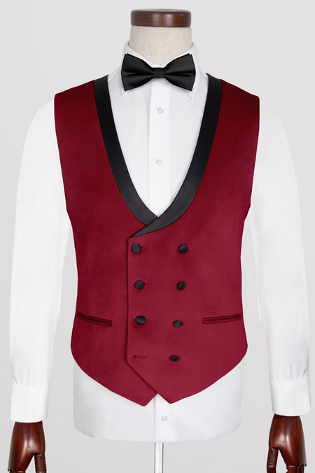 Kamizelka z Bordowego Aksamitu