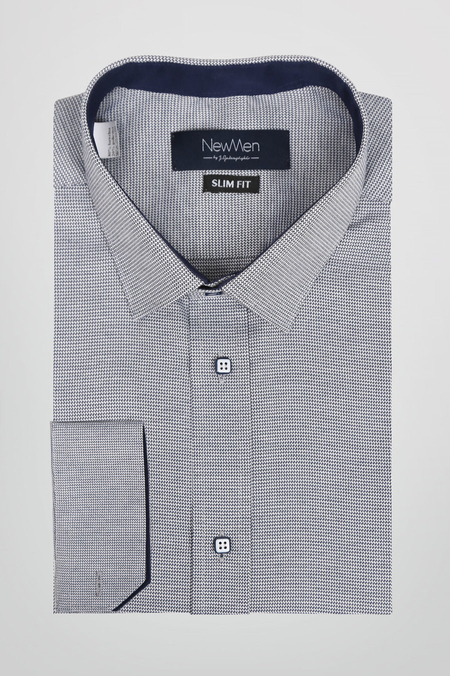 Koszula w Granatowy Mikrowzór