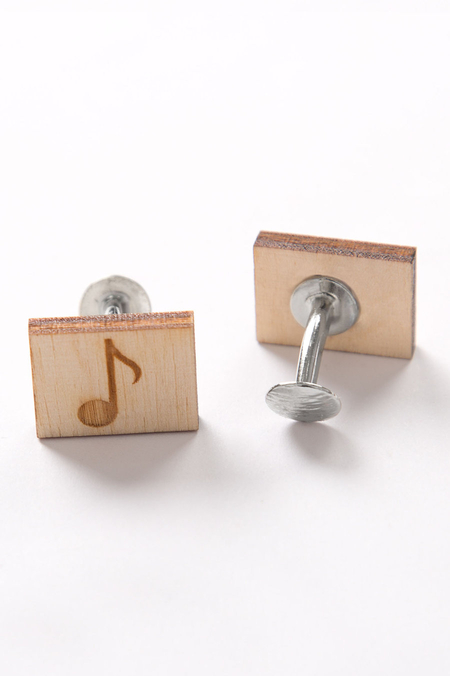 Spinki Drewniane Nuty