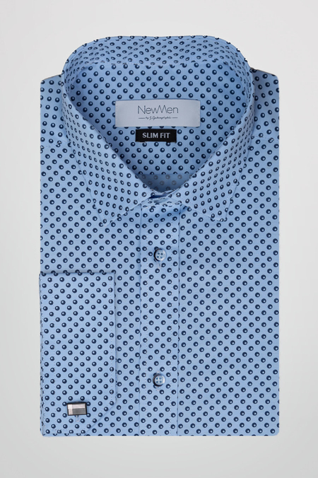 Niebieska Koszula w Groszki