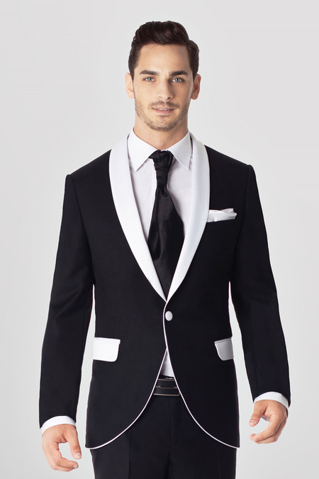 Ślubny Garnitur Smokingowy Czarny