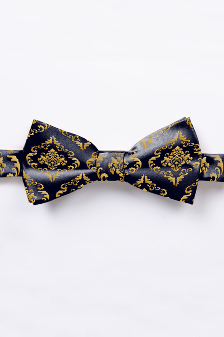 Granatowa Mucha w Żółty Wzór