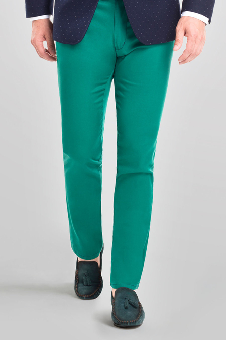 Zielone Chinosy Męskie