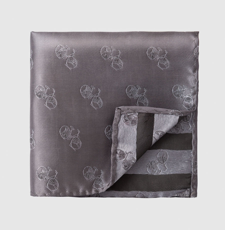 Poszetka Srebrna w Rowerowy Wzór