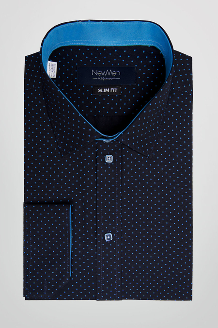 Koszula Granatowa we Wzór