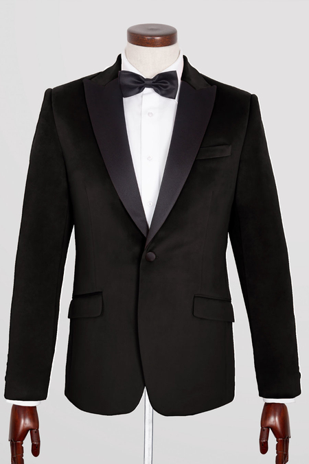 Marynarka Smokingowa z Czarnego Aksamitu