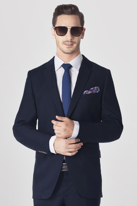 Marynarka Gładka Granatowa